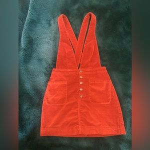 Free People Corduroy Mini Dress (Rust) - Size 0